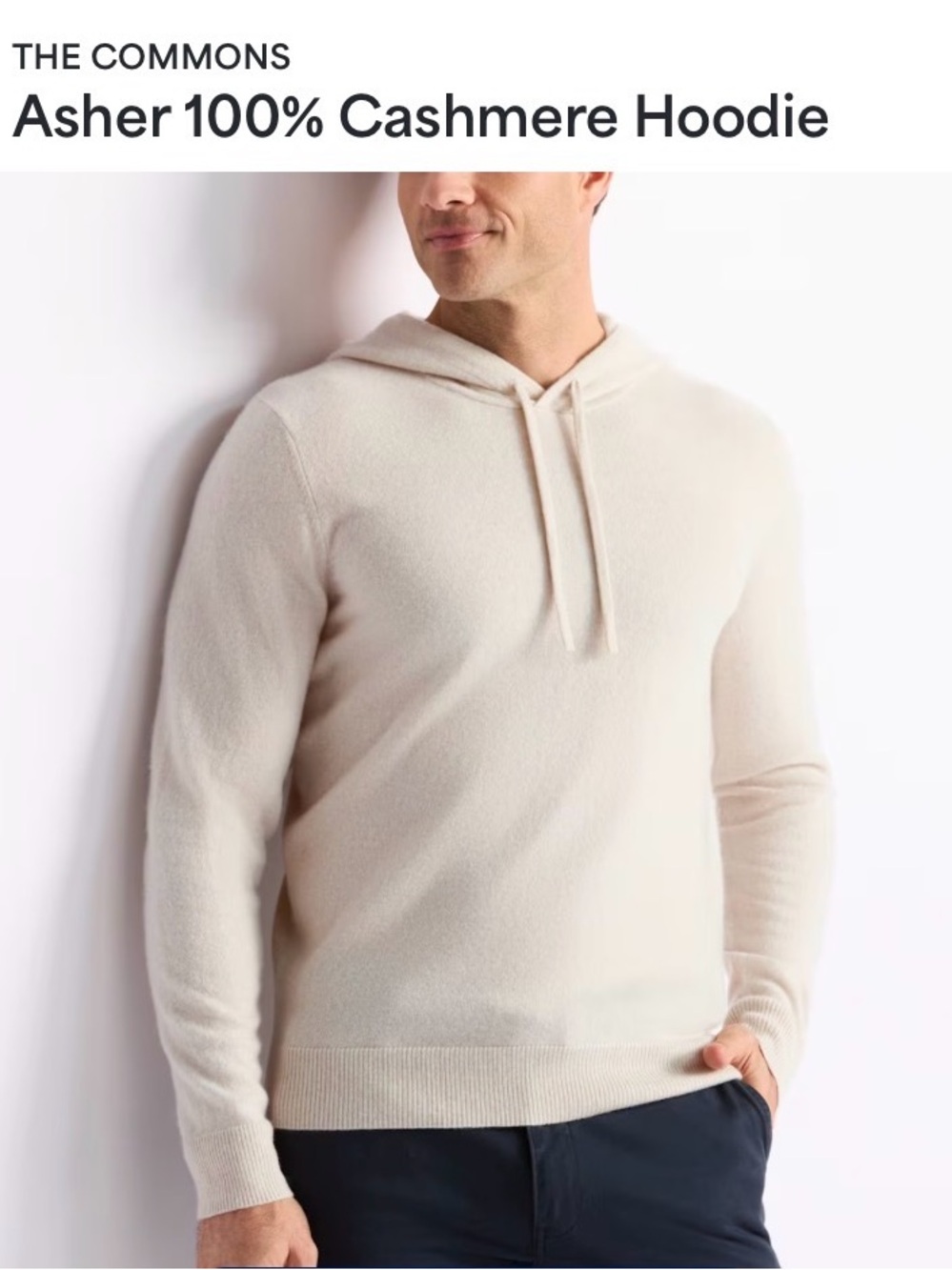 The Commons 100% Cashmere hoodie size M, in heather oatmeal NWT